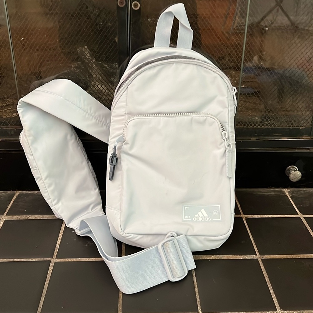 Adidas crossbody, powder blue, like new